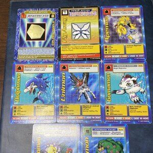 Vintage Digimon Card Lot 8 Bandai 1999–2001 Powerblast Golden Shield